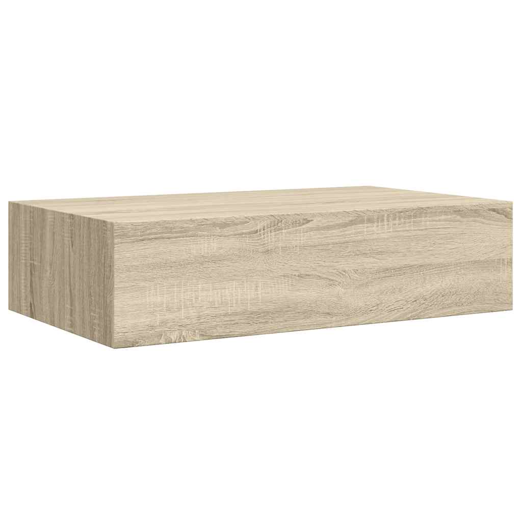 Vidaxl Półka Ścienna Z Szufladą, Kolor Dębu, 40 X 23,5 X 10 Cm, Mdf