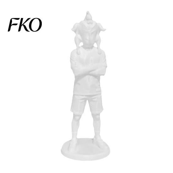 Home Office Decoration Funny 3D Printed Desktop Figurine, Novelty Figure with Chicken Simple Texture Decor Head, Collectible Tabletop Ornament