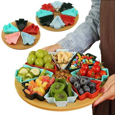Multi-grid Snack Platter Plastic Breakfast Fruit Plate Household Nut Candy Box 8 Grid 5 Grid Creative Christmas Decoration
