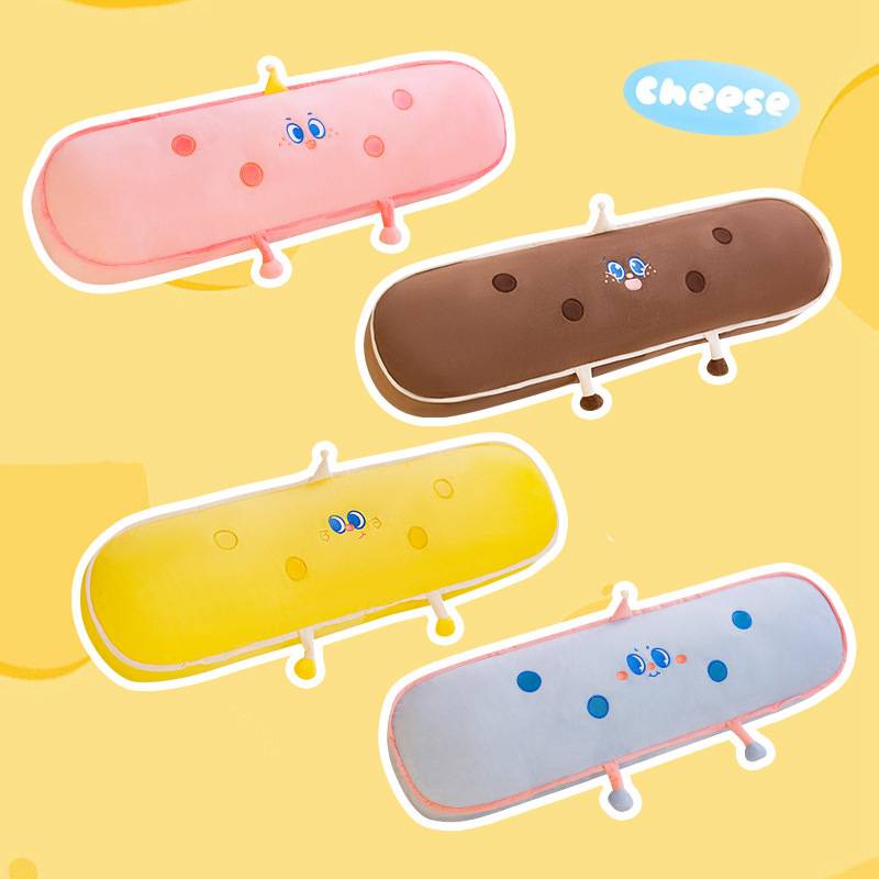 Long Dopamine Cheese Plush Toy Cute Cartoon Girl Sleeping Pillow Doll Cushion
