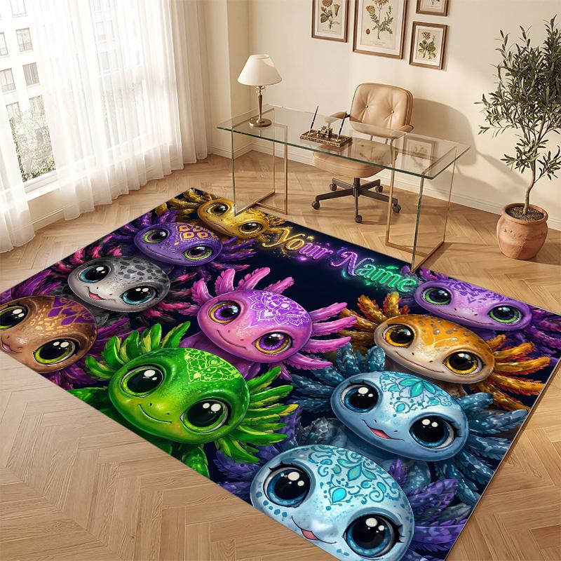Fantasy Magic Theme Soft Crystal Velvet Rug Custom Name & Text Print Non Slip Floor Rug for Bedroom Living Room