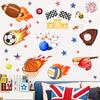 Self-adhesive Wall Stickers Creative Flames and Sports Balls for Kids Room Bedroom Living Room Study Bathroom Decor