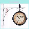 Europäische Retro Vintage Doppelseitige Hängende Uhr Bar Restaurant Dekorative Wanddekoration