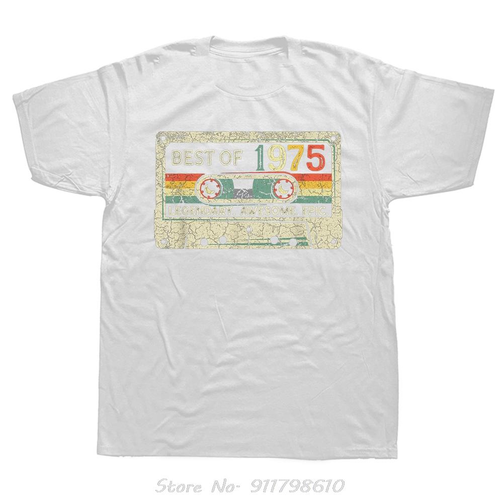 

Смешная мужская одежда Винтажная футболка оверсайз 1975 года выпуска, лимитированная серия, летняя уличная одежда, хлопковая футболка, подарки на день рождения, фитнес-футболка S
