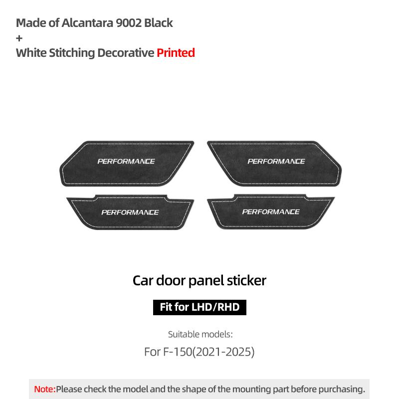 Fabriqué en Alcantara Betterhumz Pour Ford F-150 SVT Raptor -2025 Autocollants de Garniture de Panneau de Porte Décoration Tuning Accessoires d'Intérieur de Voiture