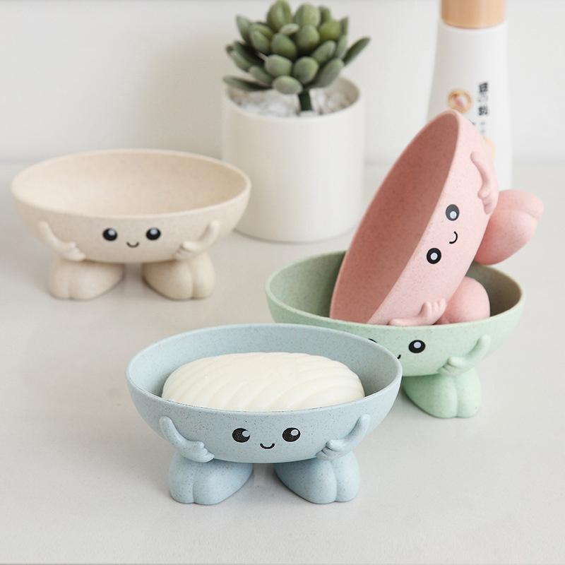 1Pcs Eco-Friendly Soap Box Non-Slip Soap Dish Bathroom Supplies Soap Holder Cartoon Shape Storage Box Bathroom Accessories