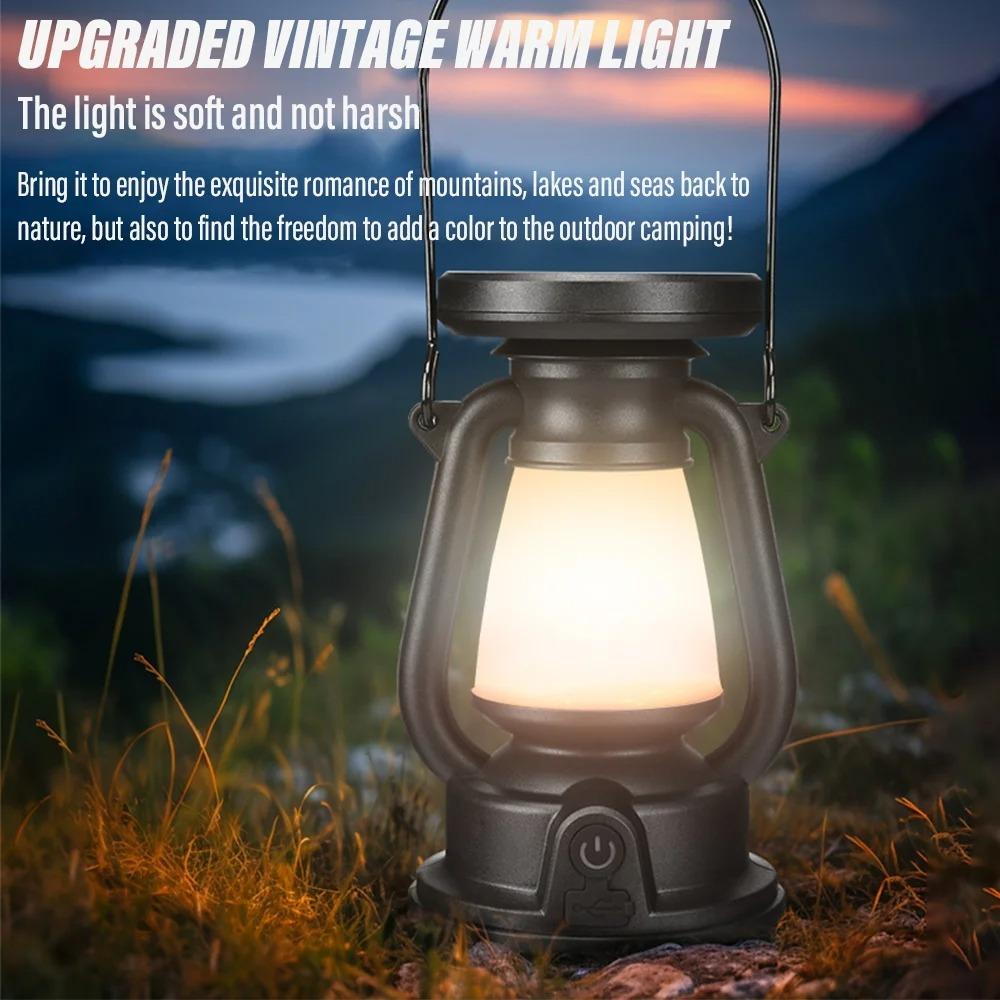 Solar Camping Lights Ambient Light, Vintage Horse Lamp, LED Table Lamp, Picnic Hanging Lantern, Outdoor Decorative Retro Lantern