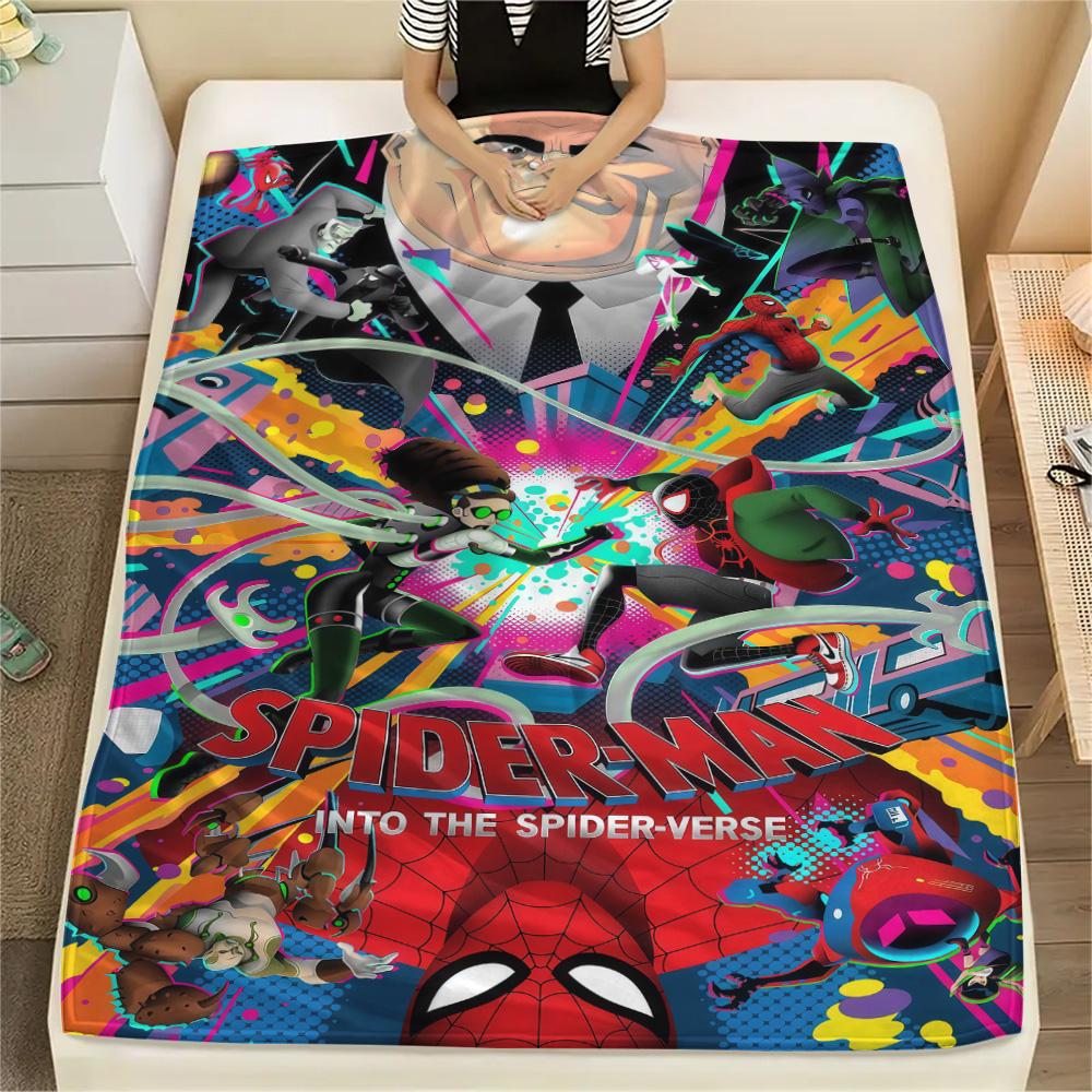 1PC Spider-Man Print Flannel Blanket, High quality Comfortable for All Seasons, Home Decor, Warmth and Comfort, Perfect for Christmas Gifts