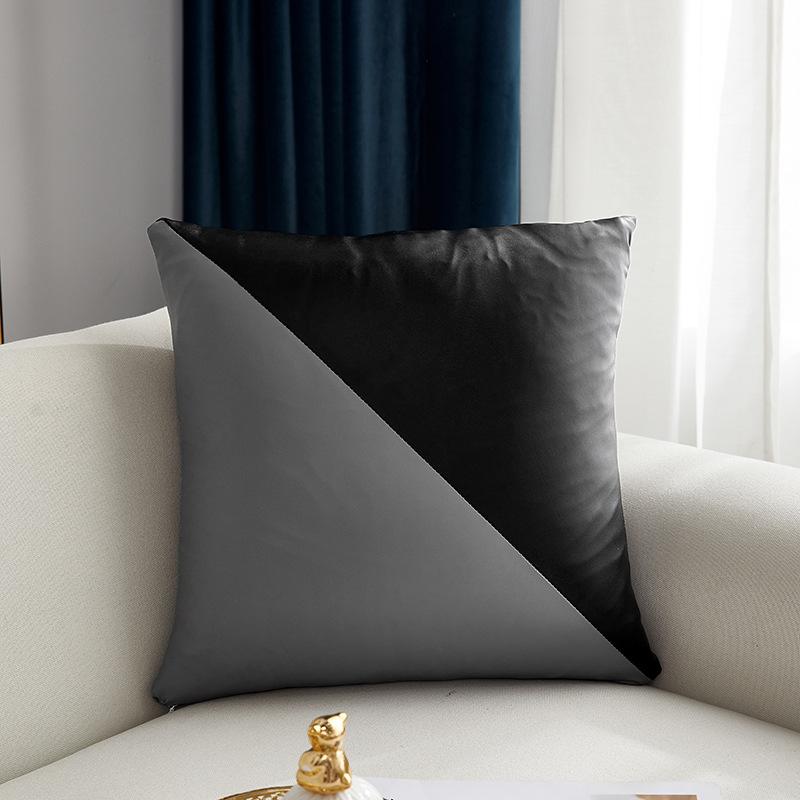 Pillow Cover 18x18 Inch Throw Faux Leather Pillow Covers, Square Modern Pillow Cases, PU Home Decorative Pillow Cushion Cover for Couch Sofa Chair Bed