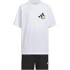 adidas Conjunto de Camisetas Gráficas Deportivas Casuales Blanco/Negro Niños de 3 a 7 Años KC8474