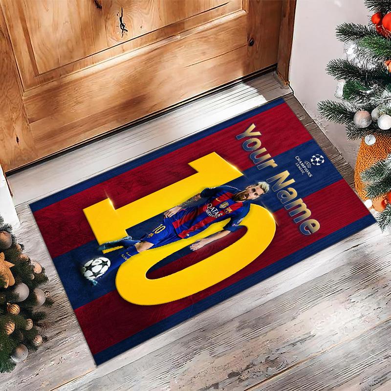 Tappeto in Cristallo Vellutato Stampato Lionel Messi Tappeto Antiscivolo in Cristallo Vellutato Per Divano Camera da Letto Decorazione Interna della Casa