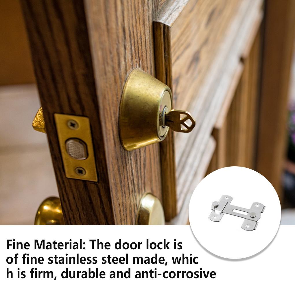 Stainless Steel Gate Latch Portable Detachable Anti-lost Anti-corrosive Household Restaurant Cafe Bedroom Door Lock Hardware