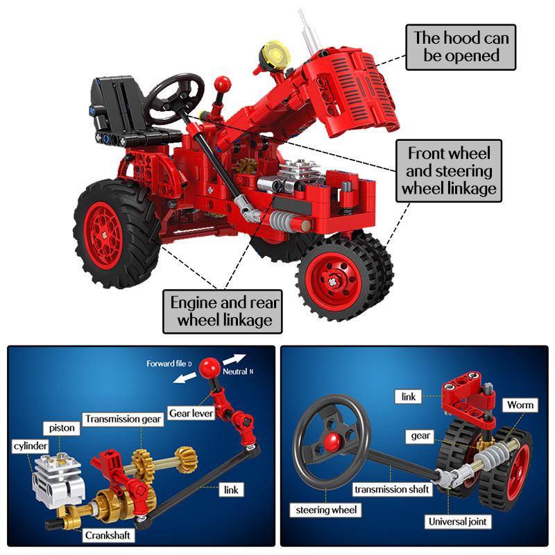 City Classic Tractor Old Fashioned Mașină Bloc de Construcție Tractor Mers Pe Jos Camion Cărămidă Jucării DIY pentru Copii Băieți