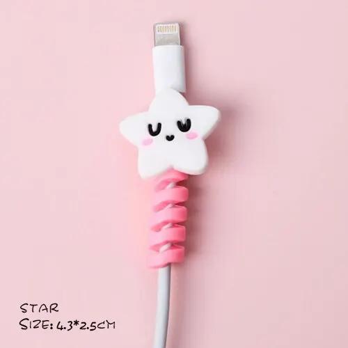 4PCS Cute Bite Cartoon Animal Cable Protector - Mini Cord Wire Cover Charging Cable Winder Set