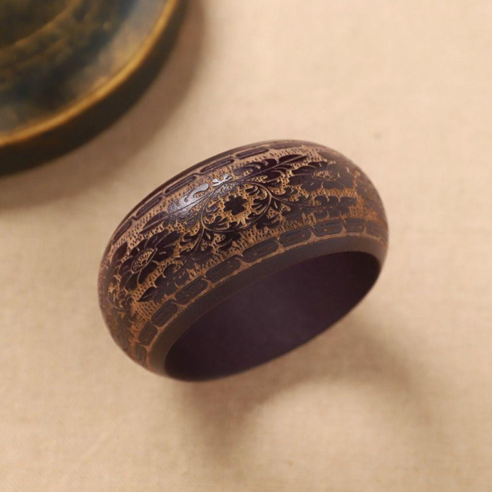 Wide Carving Wooden Bangle Retro Ethnic Style Bangle Gift Chinese Style Bracelet  Wrist Bracelets