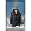 Men's Mid-Length Hooded Black Down Jacket - Thickened Winter White Duck Down Coat for Warmth