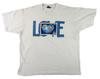 VTG 1991 USA Adult XL Love Heart Earth Stamp Postal Crew Neck White T-Shirt