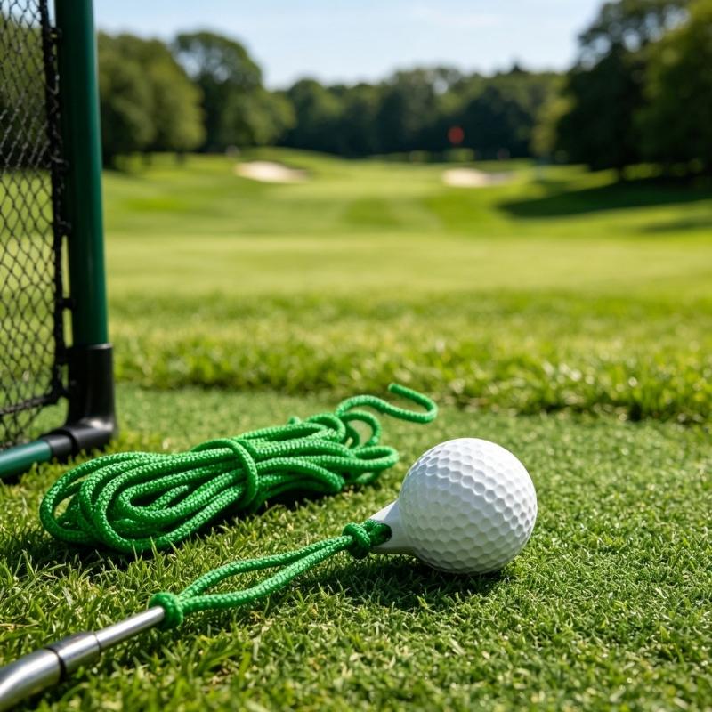 Entrenador de Swing de Golf con Cuerda de Alta Resistencia y Bola, Ayudas de Entrenamiento de Golf Ajustables para Práctica en Interiores y Exteriores
