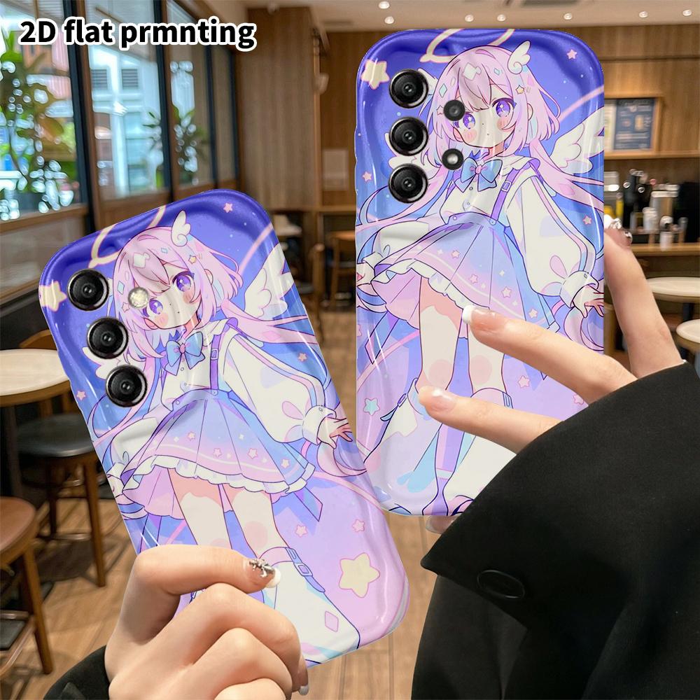 Phone case: 2D flat, compatible with Samsung Galaxy A34 A35 M05 M06 S20 S22 S21 FE Plus 5G protective cases, little angel girl, perfect Christmas and 