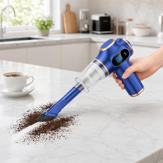 3 In 1 Cordless Handheld Vacuum, 80W Car Vacuum Cleaner with Inflator Blower, USB C Rechargeable, Lightweight Vacuum for Car Home Office Pet Hair