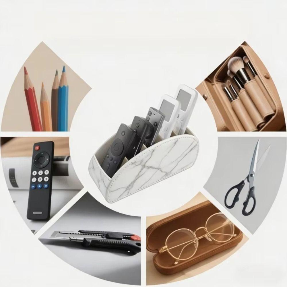 PU-Leder Fernbedienungshalter Moderner Schreibtisch-Organizer Fernbedienungs-Organizer TV-Fernbedienungen
