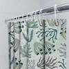 Underwater World Shower Curtain Decor Soft Fabric Printed Waterproof Bathroom Liner Set For Home Decoration Blue Green Color