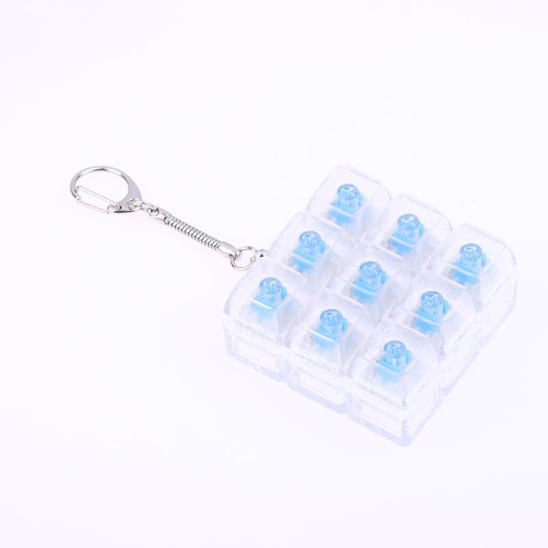 9 Keys Finger Keyboard Caps Relief Stress Toy Button Keycap Keychain Mechanical Keyboard Button Stress Relief Toys