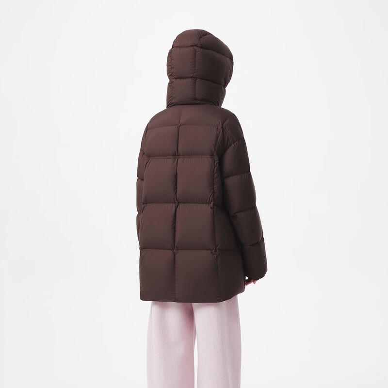Tanboer Women's Mid-length Hooded Puff Down Jacket