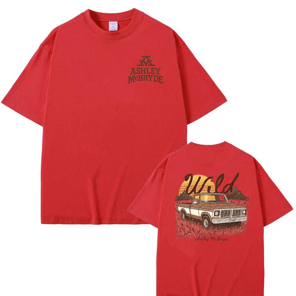 

WILD Ashley McBryde Tour Graphic T-shirt 2026 NEW Print Tees Streetwear Women Men Casual O-Neck Tops Summer 100% Cotton T-shirt XXL червоний