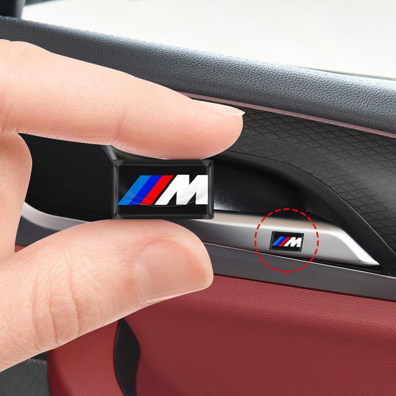 2/5/10 stk Karbonfiber M LOGO Emblem Ratt Bil 3D Klistremerker For BMW M X5 X6 E90 E92 E93 F20 F21 F30 F31 F32 E60 E46 POWER