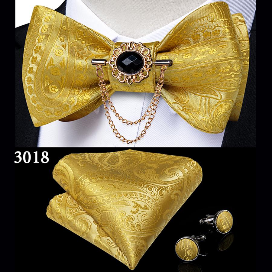 

Джентельменська краватка-метелик Брошка з китицями Пейслі Шовкова краватка-метелик Запонки Набір у вінтажному стилі для весілля LH-3018