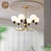 Mid-Century Magic Bean Solid Wood Chandelier: French Retro Light for Living Room or Bedroom.
