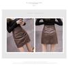 Women's Autumn/Winter A-Line High Waist Irregular PU Leather Skirt