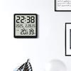 Magnetic Digital Alarm Clock with Date Time Temperature Humidity LCD Display Battery Operated for Modern Home Decors