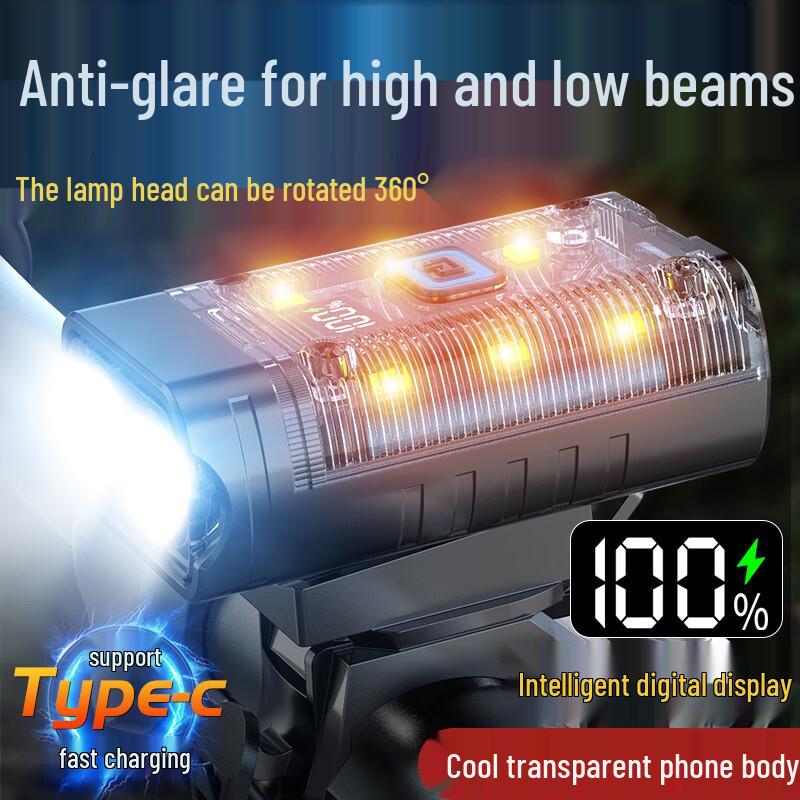 UOSU Dual-Head USB Rechargeable Bicycle Front Light