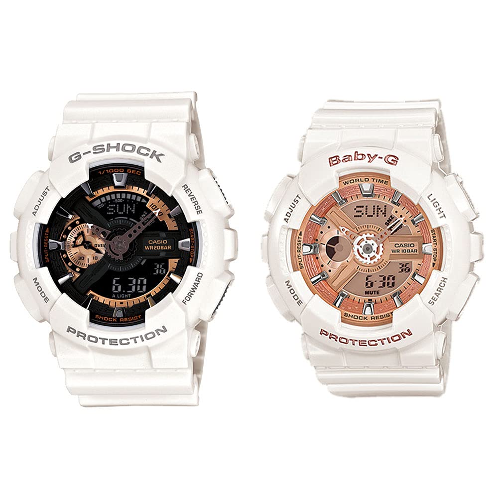 

[Casio] CASIO Waterproof Pair Watch G-SHOCK Baby-G Men s Women s Ana-Digi White Resin Band GA-110RG-7ABA-110-7A1 Watch