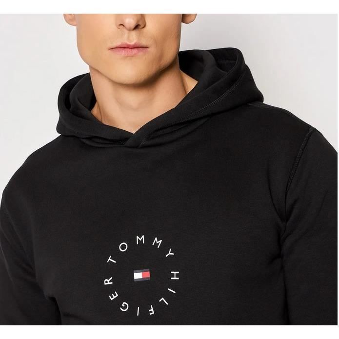 Sweat à capuche - TOMMY HILFIGER - Roundall Graphic - Noir - Homme - Taille M