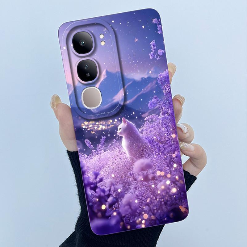 

For Vivo V40 Lite 4G 5G V40Lite IDN Y19S Y200 Y300 Phone Case Fashion Simplicity Flower Soft Liquid Silicone Shell Cover Fundas V40 Lite 5G (IDN)