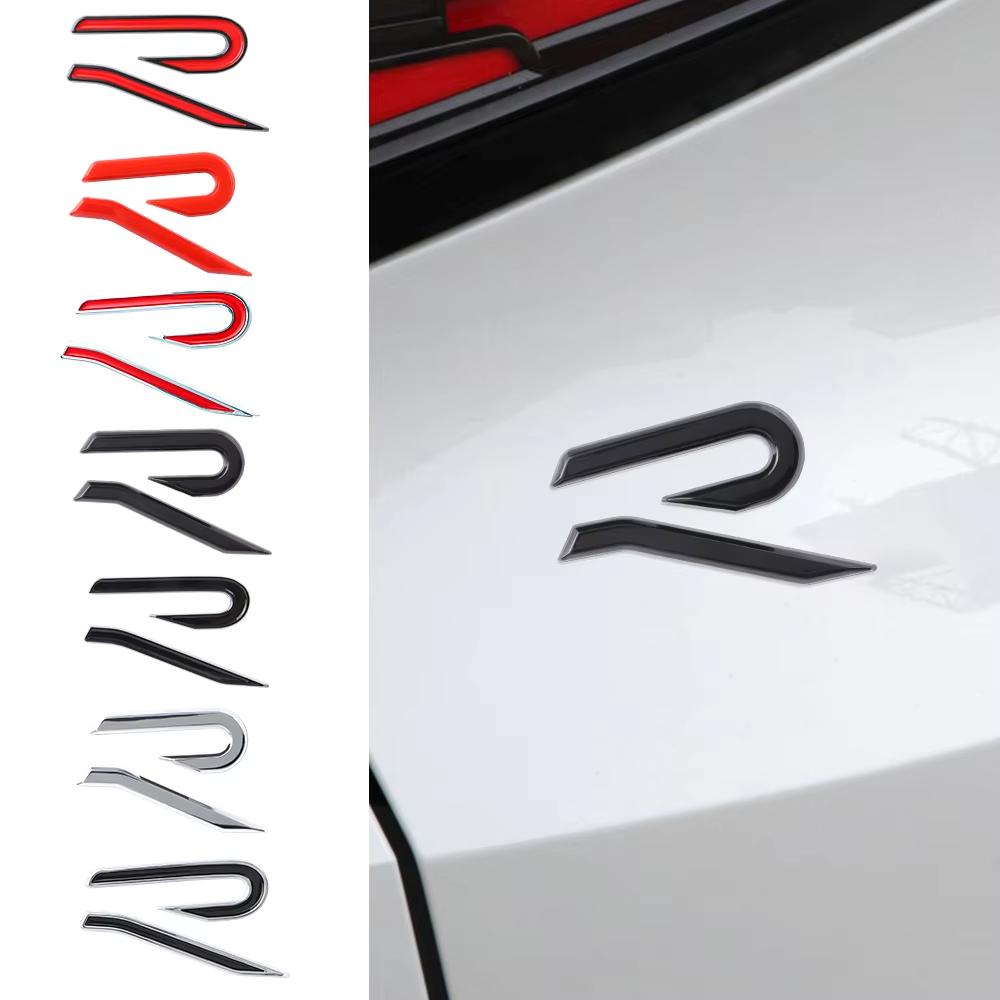 Car New R Badge Side Body Trunk 3D ABS Sticker Auto Refit Accessories For Volkswagen VW Polo Beetle Golf CC Touareg Passat Jetta yzk045