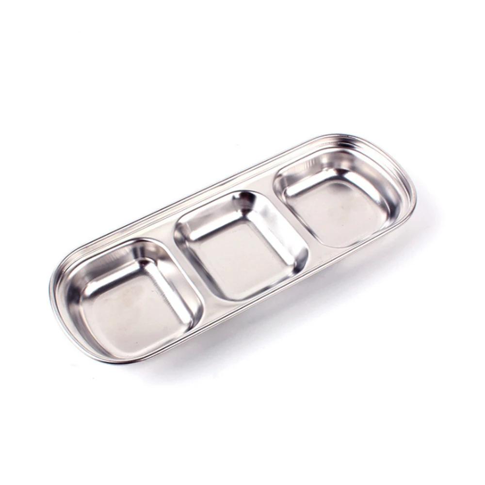 304 Stainless Steel Pepper Roast Meat Sauce Dishes Wasabi Bowl Separate Sushi Vinegar Soy Plates Tableware Food Seasoning Tray