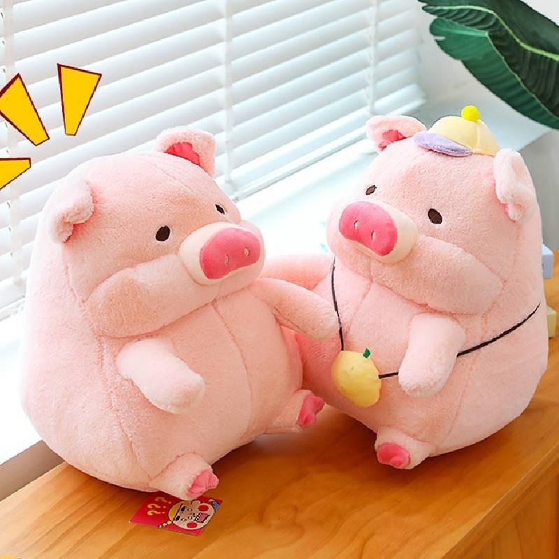 Mochila de Pelúcia Adorável Porquinha Lulu Boneco de Pelúcia Fofo Almofada Doce para Abraçar Presente