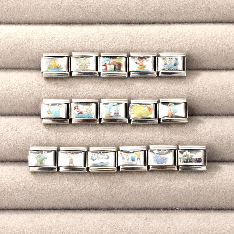 Y2K Creative Water Elephant Series Italian Charm Fit 9mm Stainless Steel Bracelet Jewelry Women Men Handmade DIY Material Links