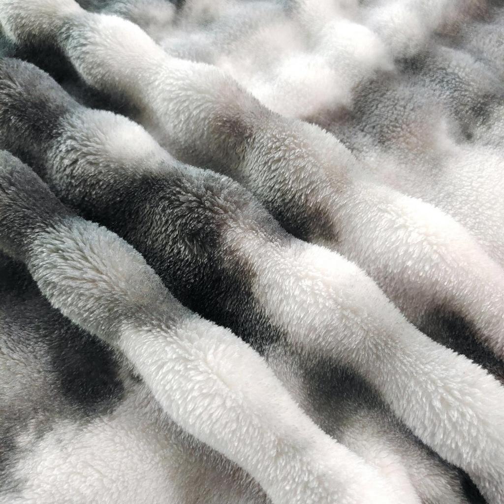 Bunte Marmormuster-Decke aus Kunsthasenfell und Flanell-Fleece - Große Sofabezug
