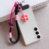 Y2k Korea Ctue Flower Candy Color Phone Lanyard Simplicity Short Phone Strap Pearl Style Phone Chain Bracelet Phone Accessories
