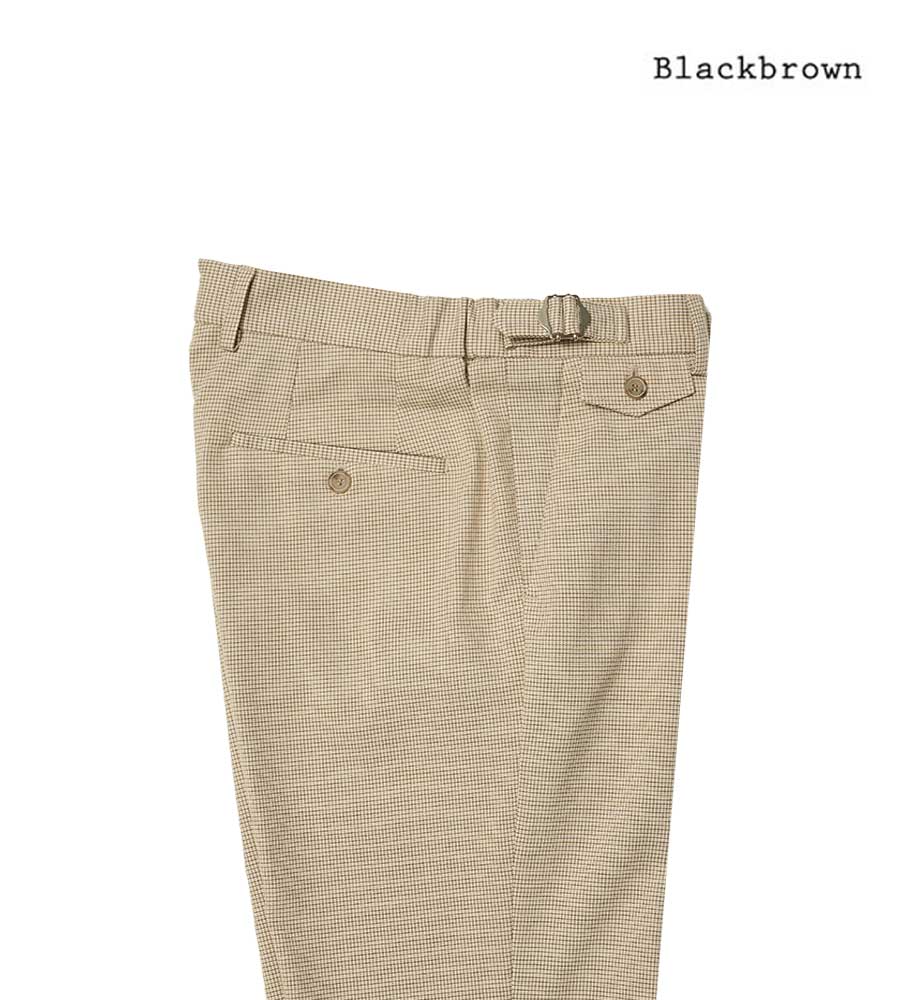 BLACKBROWN Side Adjust Window Pane Check Pants [Ivory]