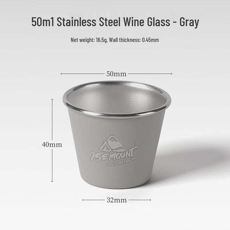 Jun Kai Wei 50ML Portable Stainless Steel Outdoor Stackable Mug