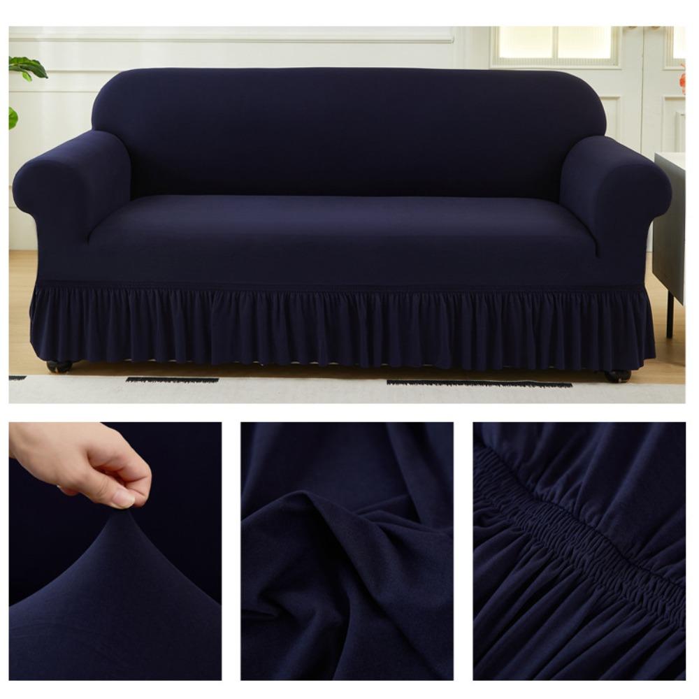 Full Cover Sofa Slipcover Stretchable Couch Cover with Skirt Home Decor Living Room Furniture Protector