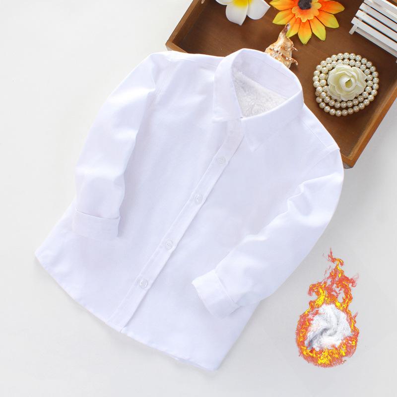 

Белая рубашка с длинным рукавом для школьной формы для мальчиков - Весенне-осенняя одежда для выступлений Size 150