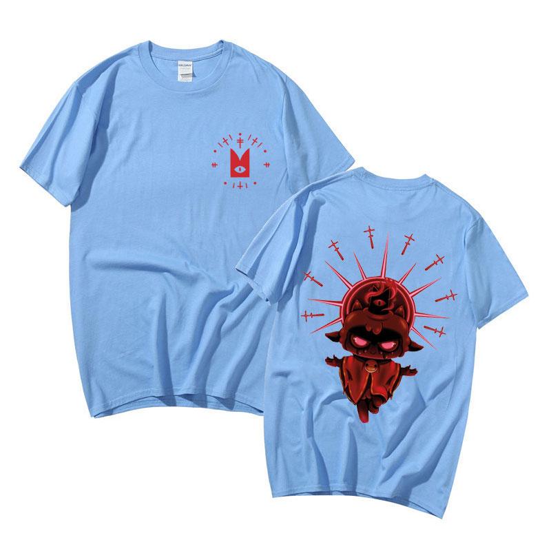 Anime Men Women 100% Cotton Oversized Tshirt Cartoon Game Cult of The Lamb Double Sided Graphic T-shirt Fashion Mens Tee Shirt