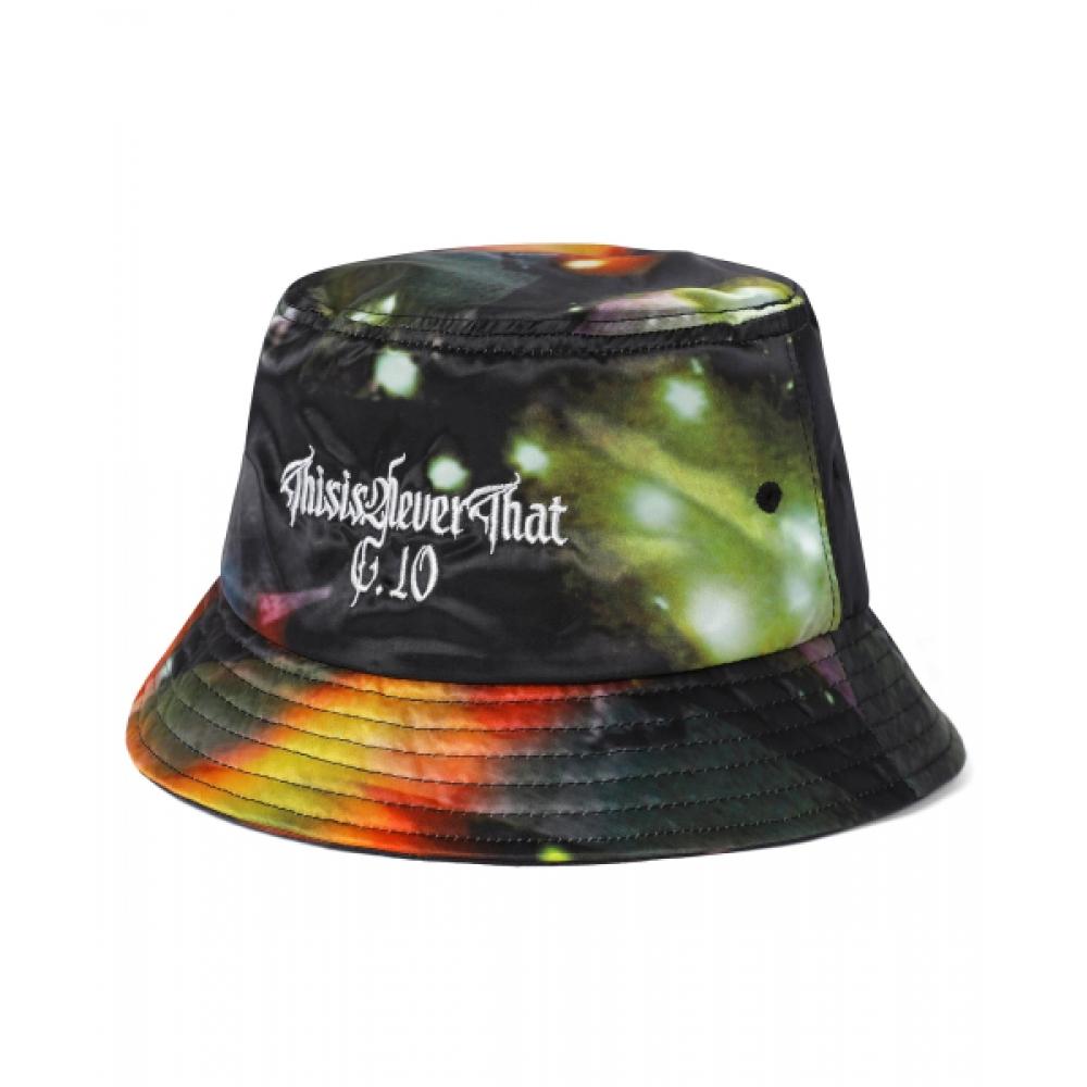 ThisisnevertHat Flame Satin Bucket Hat Black F